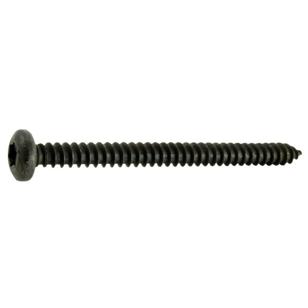 Midwest Fastener Sheet Metal Screw, #8 x 2 in, Black Steel Pan Head Torx Drive, 15 PK 36893